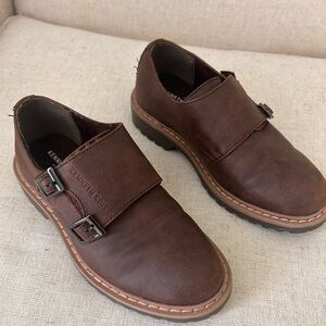 Kenneth Cole Kids Chocolate Brown Buckle Dress Shoes